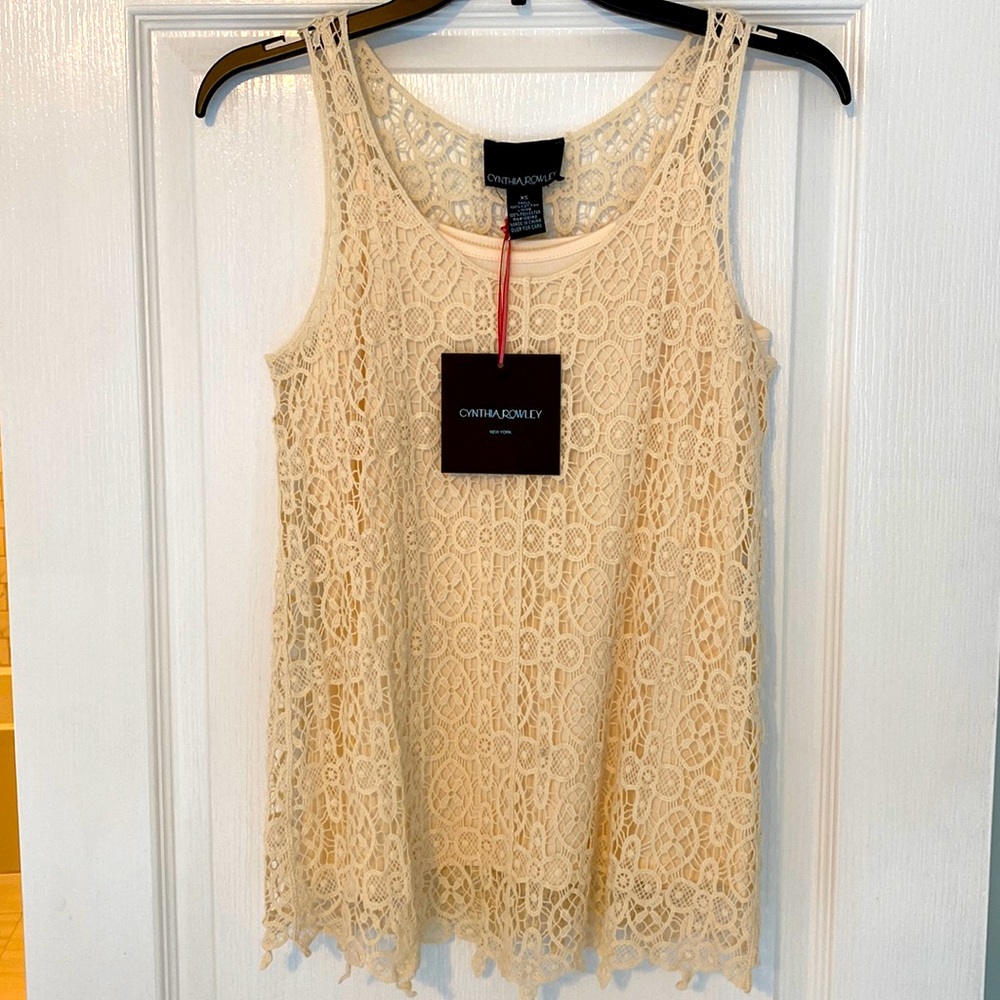 Cynthia Rowley crochet tank top. XS